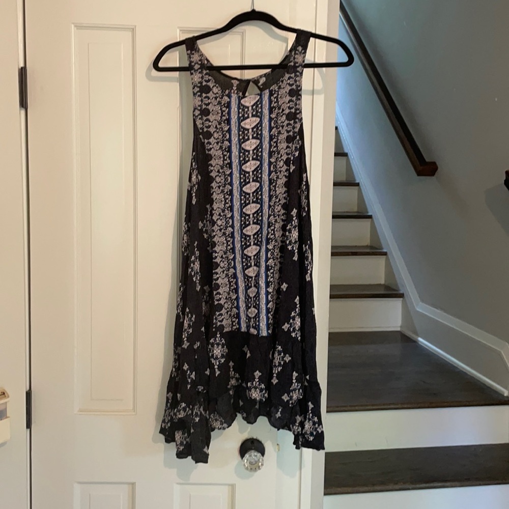 Free People Flowy Navy Blue Boho Dress